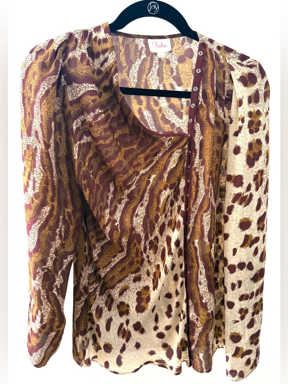 Parker Silk Mixed Animal Print Blouse | Size S